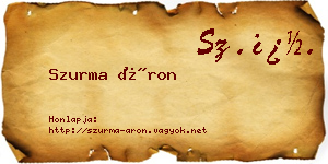 Szurma Áron névjegykártya